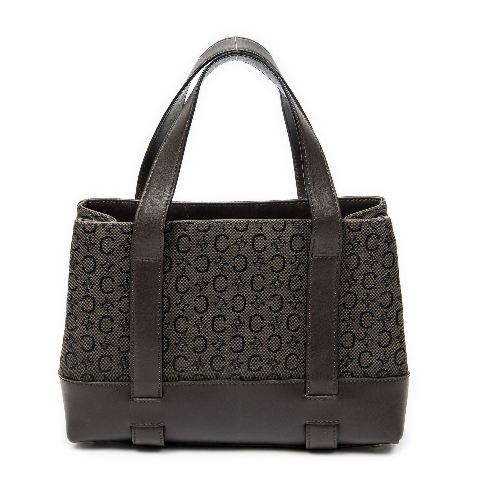 [中古] CELINE セリーヌオープントート茶色C マカダムキャンバスA
