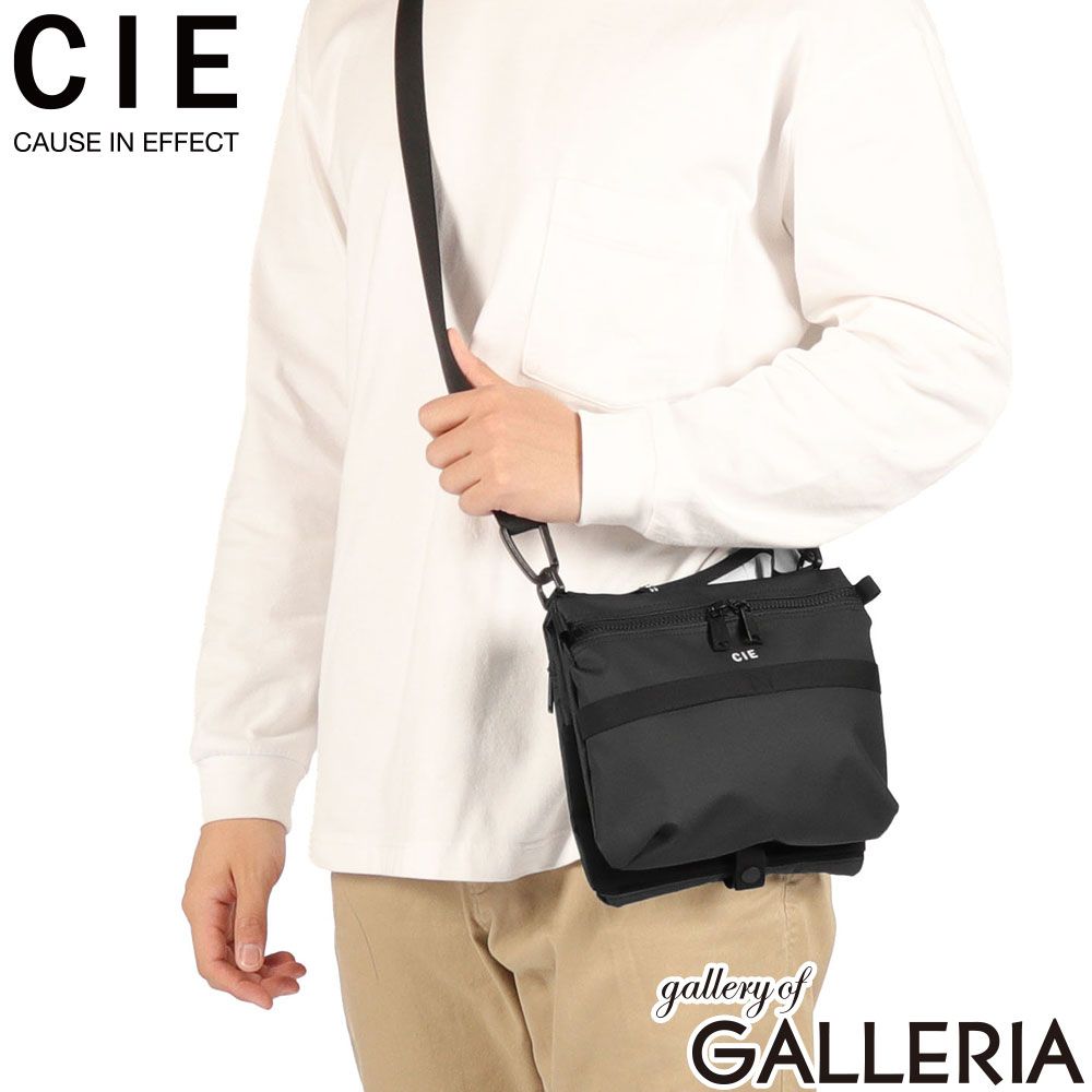 CIE サコッシュ ショルダーバッグ 2層 シー ブランド 小さめ 軽量 防水 撥水 カジュアル A5 2.8L 日本製 GRID3 BUTTERFLY SACOCHE-M 032077 BLACK