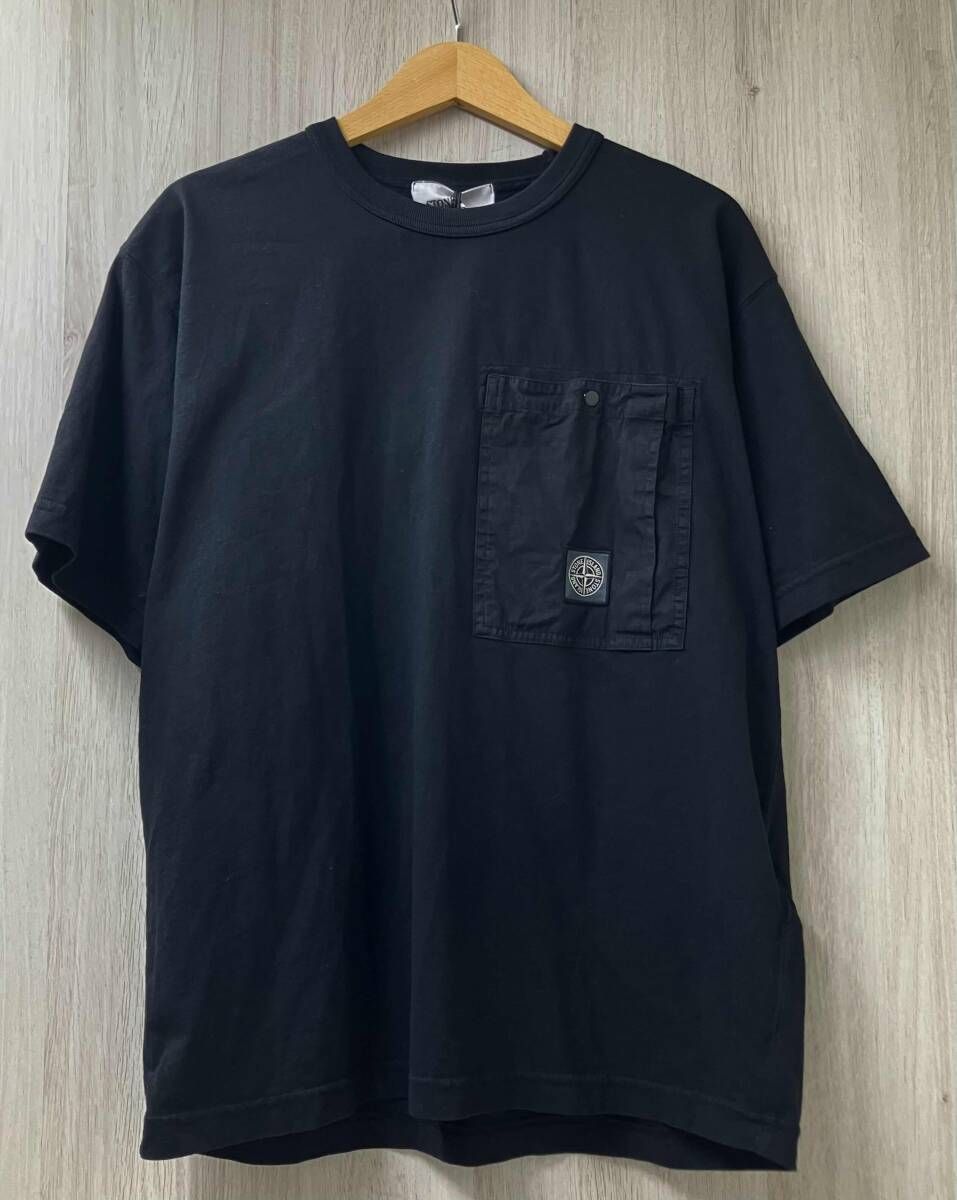 STONE ISLAND L1S152100004 ストーン アイランド レギュラーフィット Tシャツ チェストポケット Sサイズ ブラック 黒 メンズ