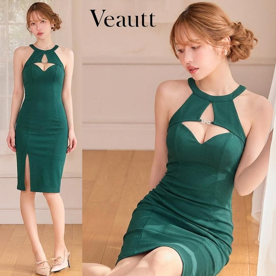 Veautt / ヴュート】バストカット チャームビジュー タイトミディアム 