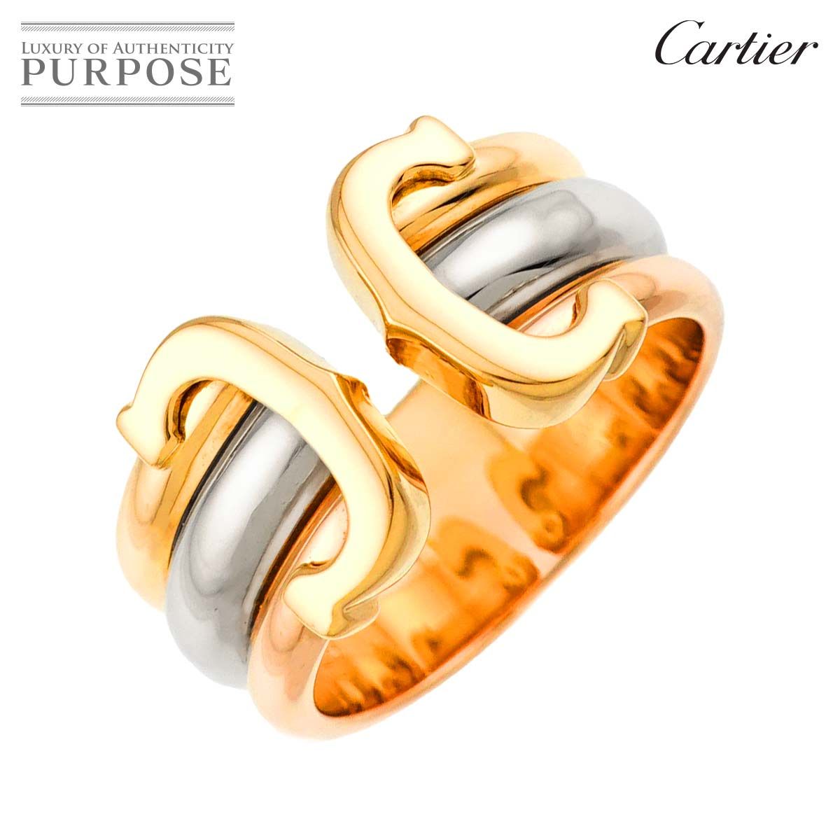 カルティエ Cartier C2 #51 リング K18 YG WG PG スリーカラー スリーゴールド 750 指輪 2C Ring 90320876