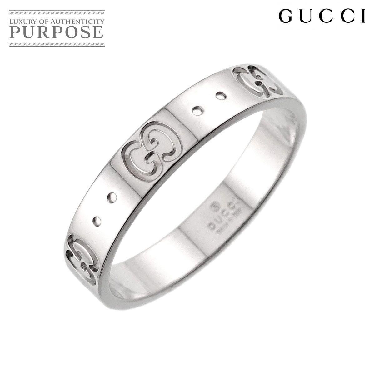 グッチ GUCCI アイコン #18 リング K18 WG ホワイトゴールド 750 指輪 Icon Ring 90321598