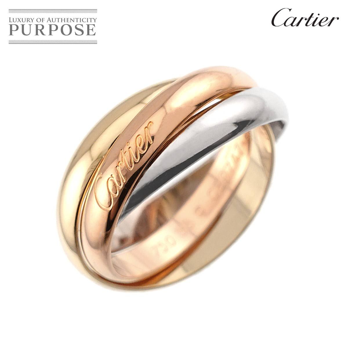 カルティエ Cartier トリニティ MM #55 リング K18 YG WG PG 3連 スリーゴールド スリーカラー 750 指輪 Trinity Ring 90321818