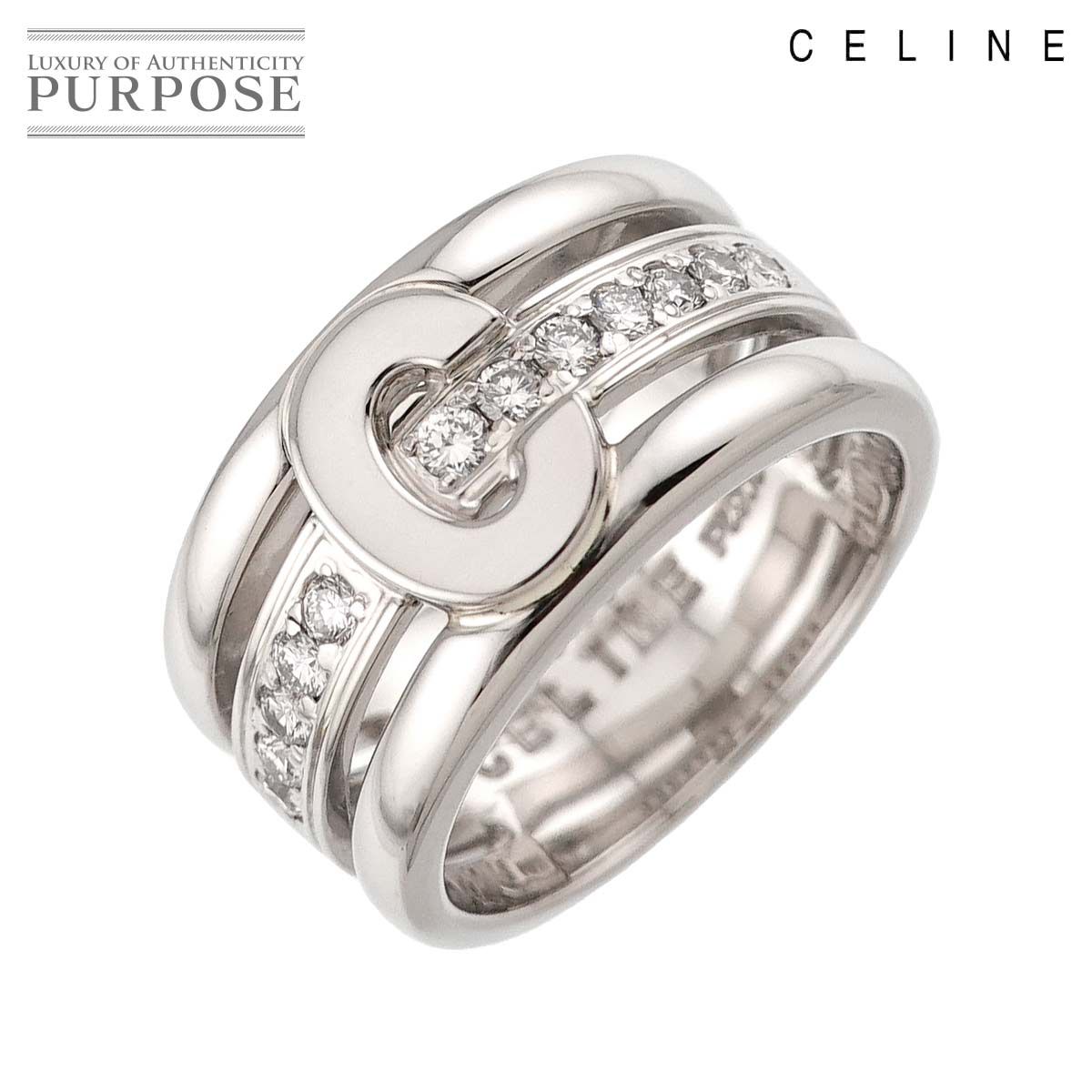 セリーヌ CELINE 12.5号 リング ダイヤ 0.30ct ルビー 0.01ct Pt