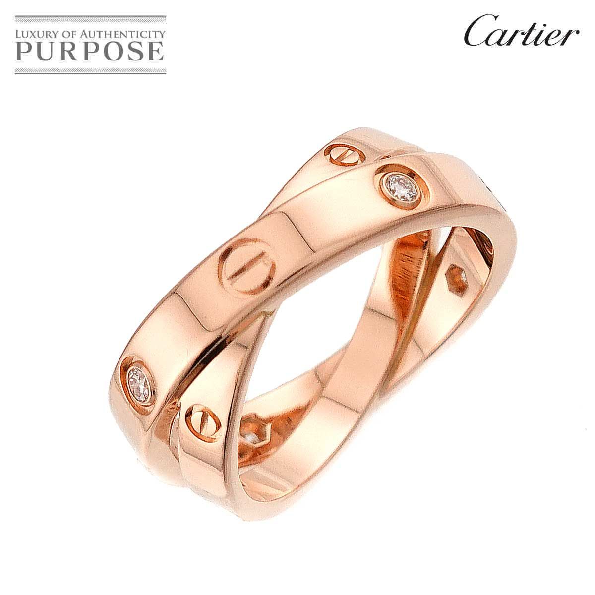 カルティエ Cartier ビーラブ #51 リング ダイヤ 6P K18 PG ピンクゴールド 750 指輪 Be LOVE Diamond Ring【証明書付き】 90322948