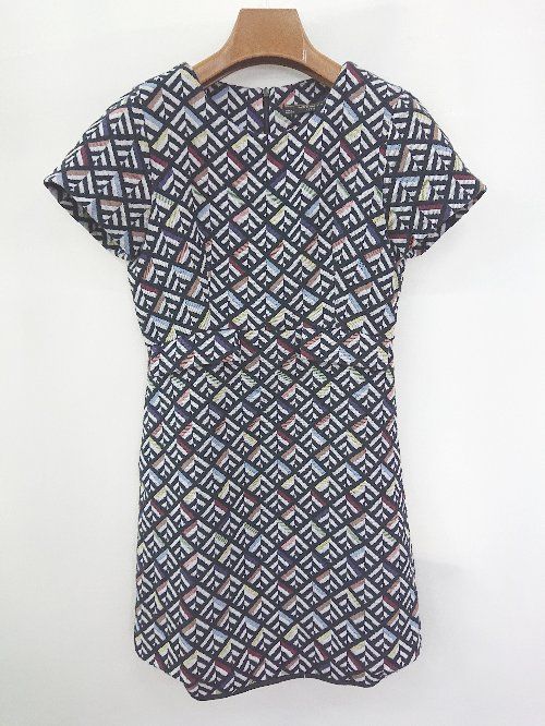 ◇ ZARA Trafaluc ザラトラファルック ジャガード 半袖 スカート パンツ EUR S USA S MEX 26 ブラック マルチ レディース P 【1406180055240】