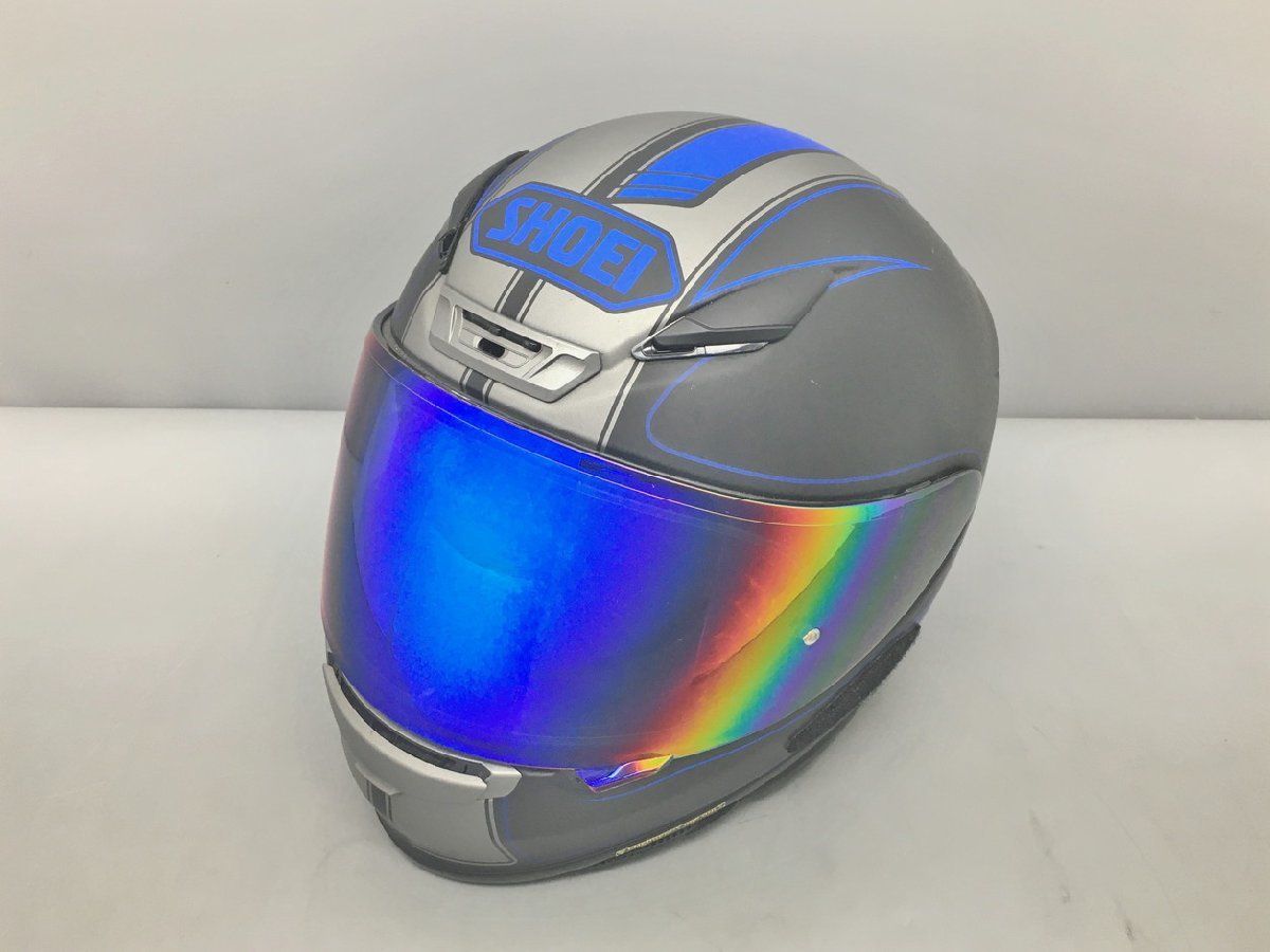 ショーエイ SHOEI バイク用フルフェイスヘルメット Z-7 FLAGGER TC-2 BLUE/BLACK マットカラー 2017年製 57cm Mサイズ 日本製 2401LS199