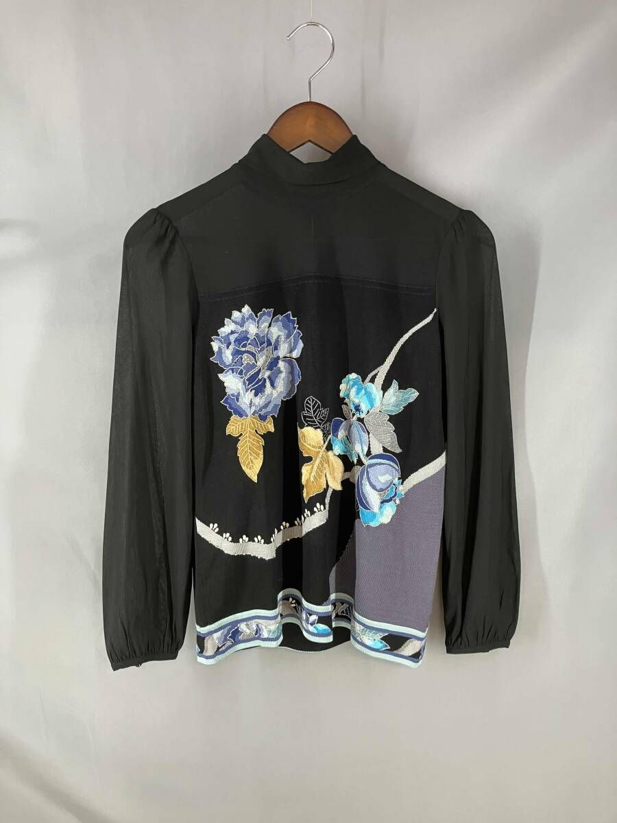 ★ LEONARD レオナール 長袖ニット0367193 サイズ40 ブラック 通年