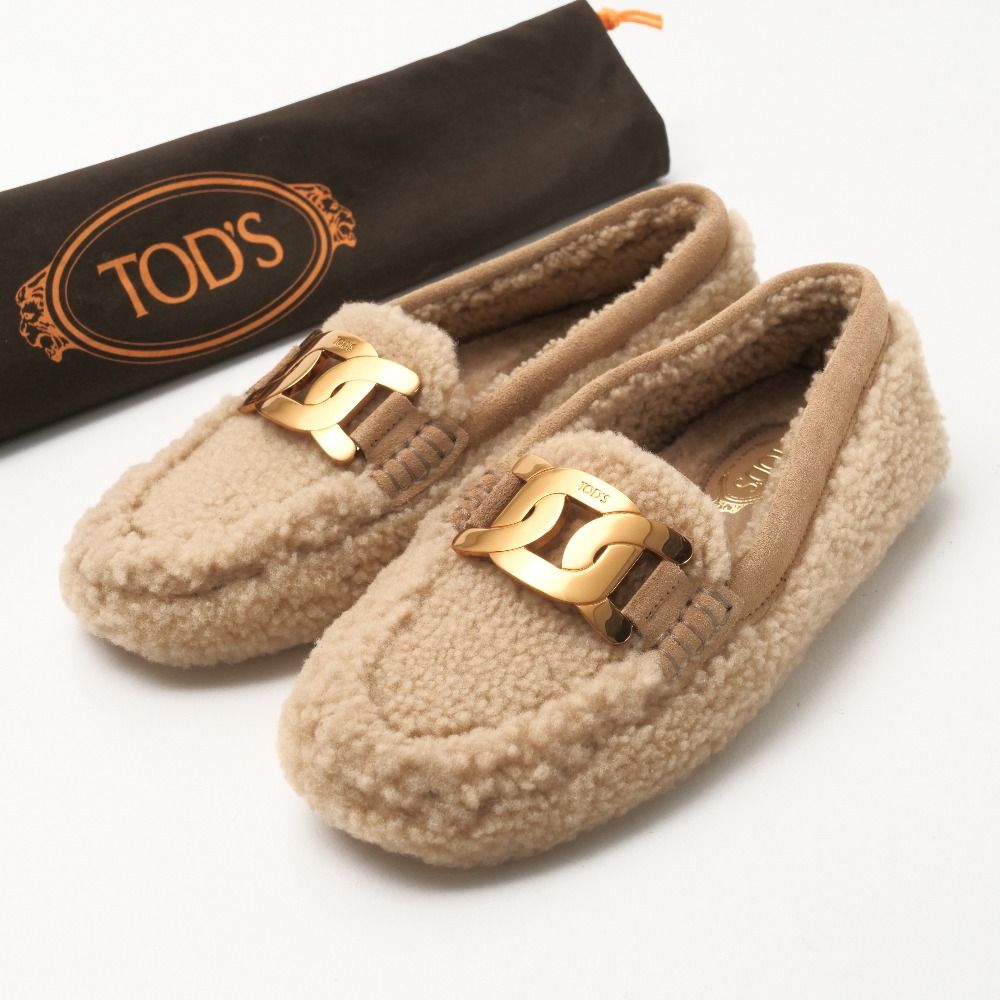 ■美品■TOD'S トッズ ゴンミーニ ケイト ローファー サイズ36 1/2 ドライビングシューズ ラムファー スエード ブランド古着【中古】20260515/RA9419