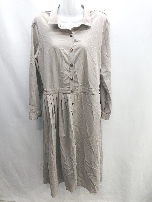 ◇ ◎ ZARA ザラ 長袖 ロング丈 ワンピース サイズUSA M グレージュ系 レディース E 【1406180074852】