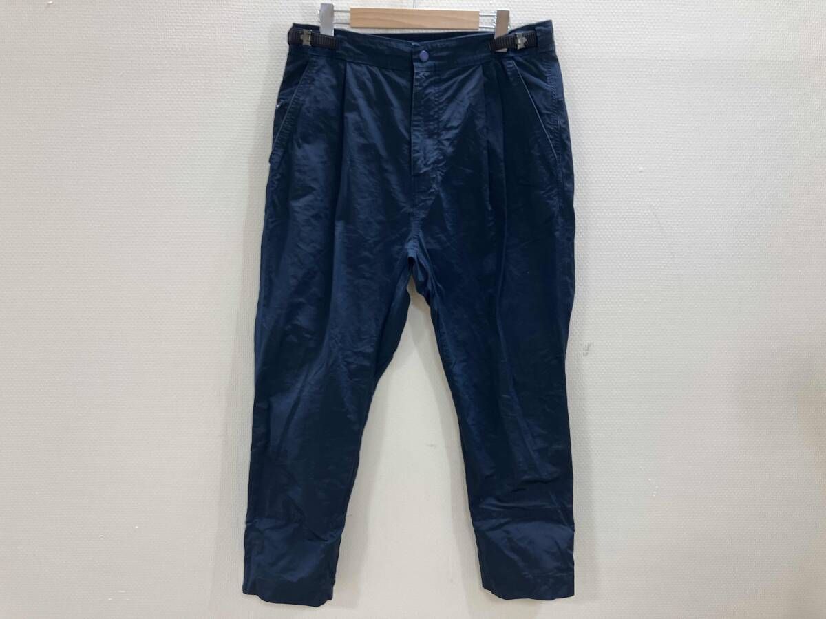 meanswhile ワンタックデザインパンツ ポリエステルパンツ デザインパンツ ネイビー L 春秋冬