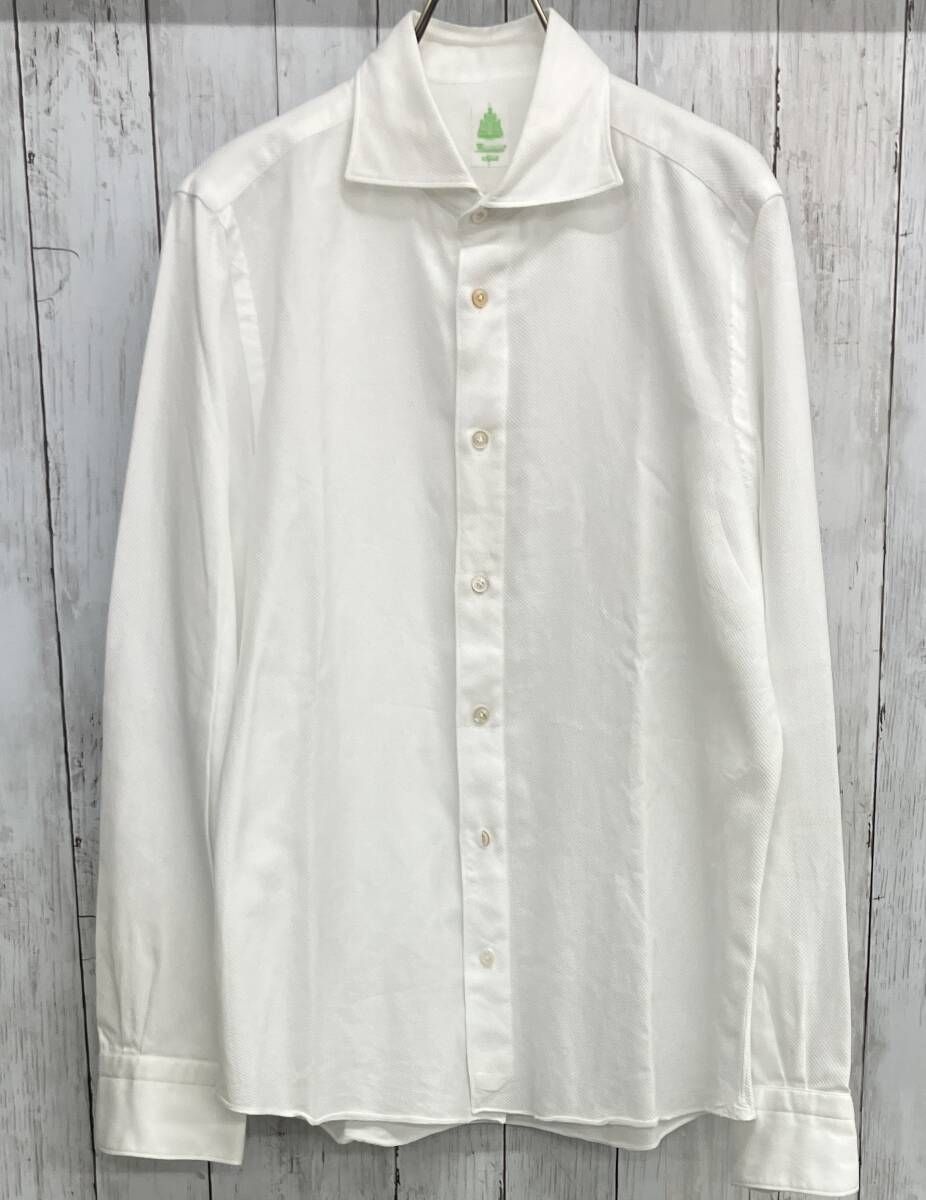 Finamore 長袖シャツ フィナモレ コットン ホワイト size L