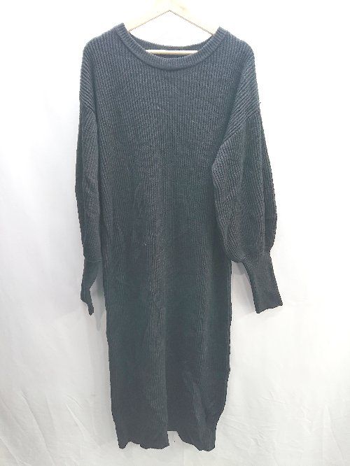 ◇ SELECT MOCA セレクトモカ 長袖 ロング丈 ワンピース サイズM ブラック レディース E 【1406180075118】