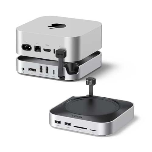 UGREEN Mac mini M4/M4 Pro 専用 USB-Cハブ & スタンド 10-in-1 ドッキングステーション 8K対応 10Gbps高速転送 M.2 NVMe SSDエンクロージャー DPポート USB A/C SD/TFカ bed0b938