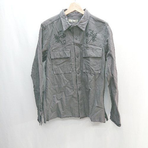◇ nano &co 長袖 シャツ サイズL グレー レディース E 【1406180077655】