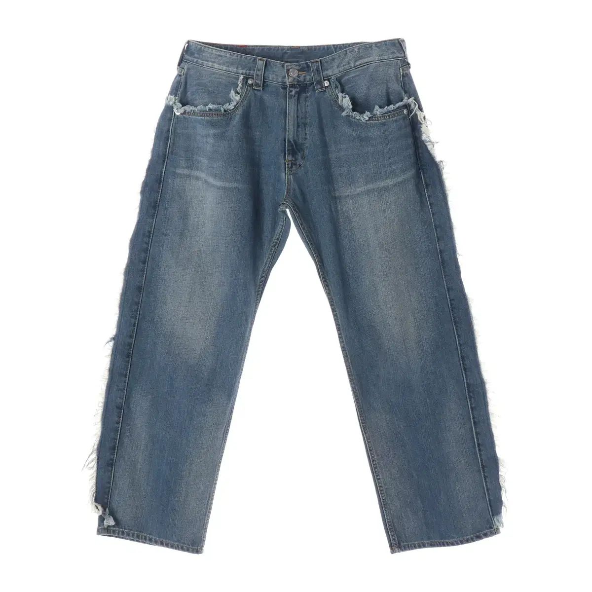 トゥルーレリジョン 24SS ディフェンダー ダメージ ストレートフィット デニムパンツ