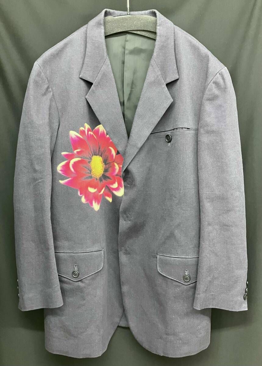 24AW Y's for men FLOWE R PRINT JACKET MR-J61-011 サイズ2 ネイビー ヨウジヤマモト