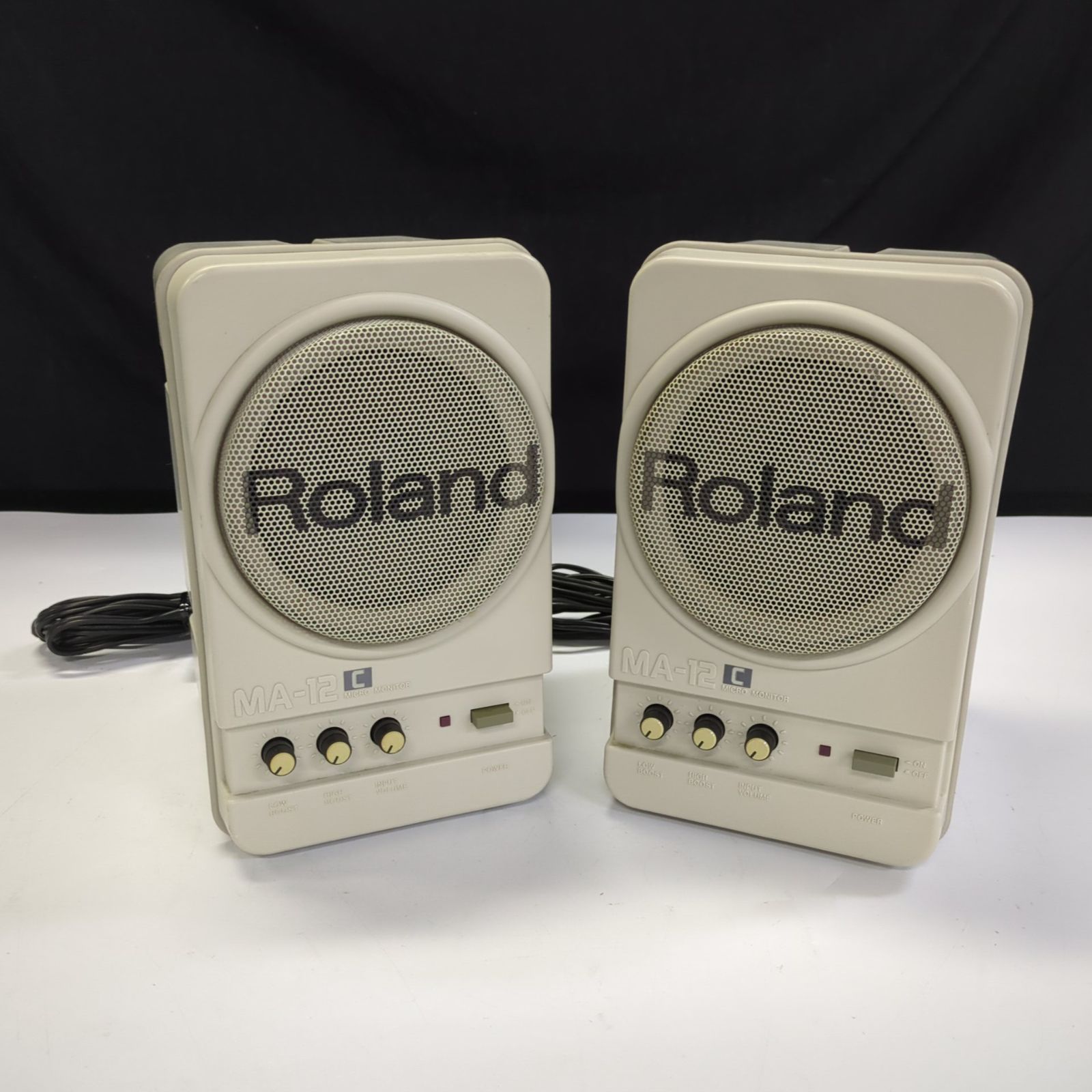【D42755】[ジャンク品] Roland MA-12 パワードモニタースピーカー ペア ローランド スマホPC