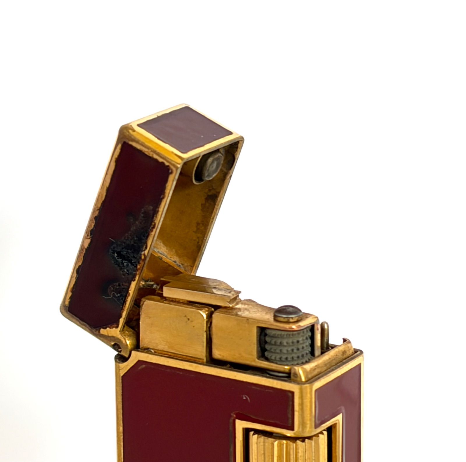 dunhill ダンヒル dロゴ ボルドー×ゴールド ローラー ガスライター 