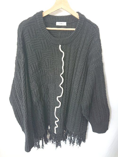 ◇ PAGEBOY 長袖 ニット セーター サイズF ブラック レディース E 【1406180084769】