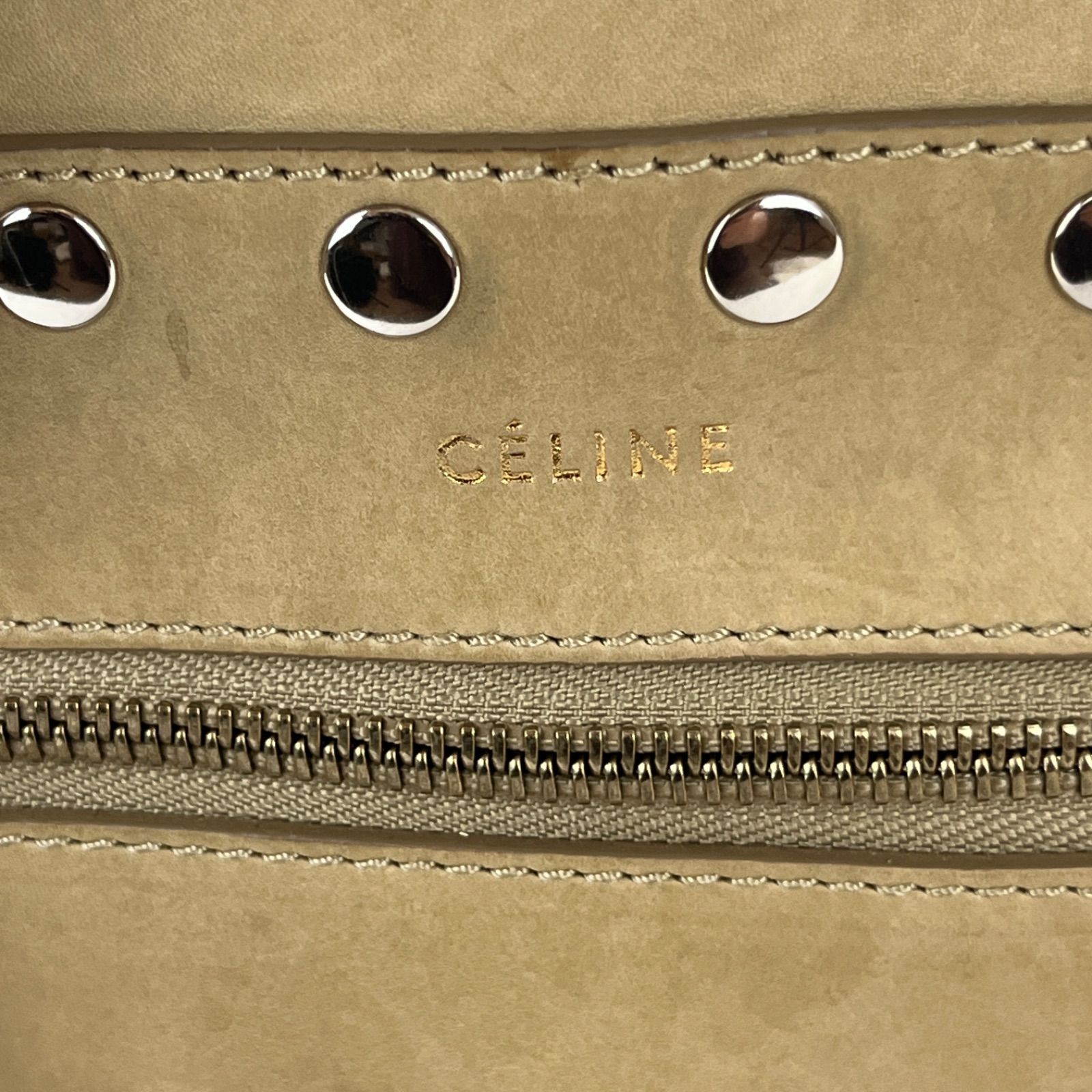 CELINE セリーヌヴィンテージスタッズ2wayショルダーバッグ レザー 