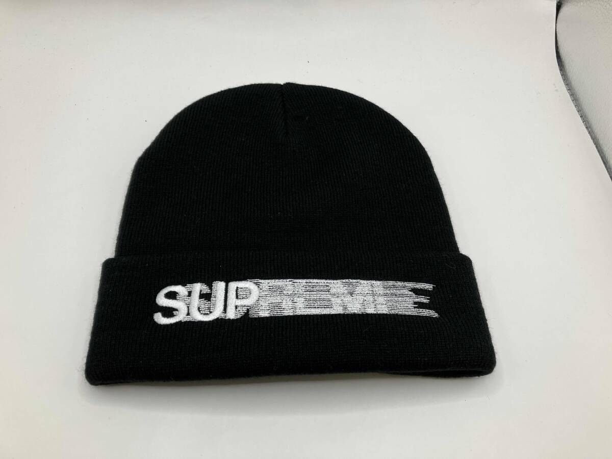 Supreme シュプリーム　ニット帽　motion logo beanie モーションロゴビーニー　Black ブラック