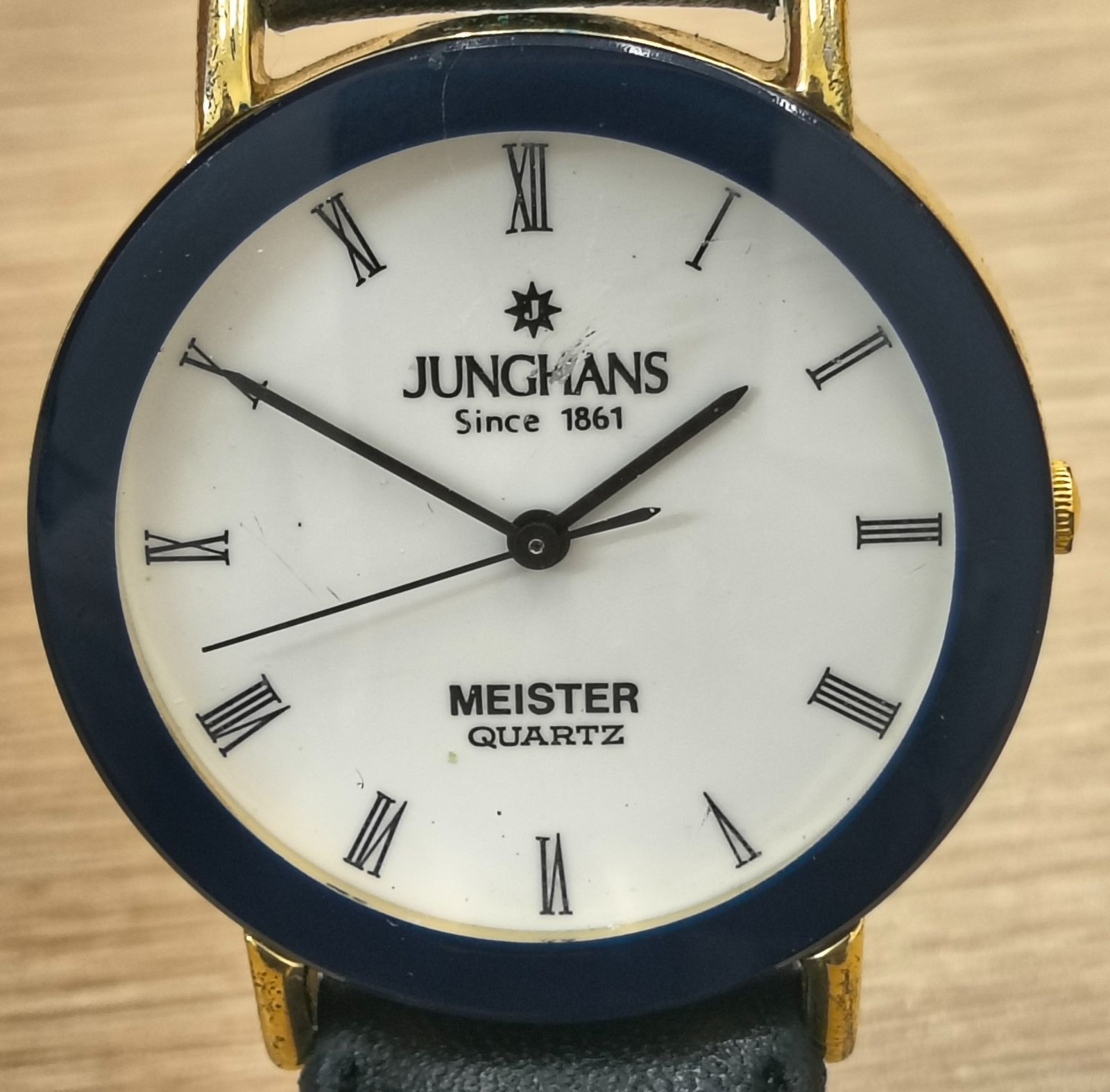 ☆稼働品 ユンハンス マイスター クォーツ 腕時計 32mm ローマ数字 