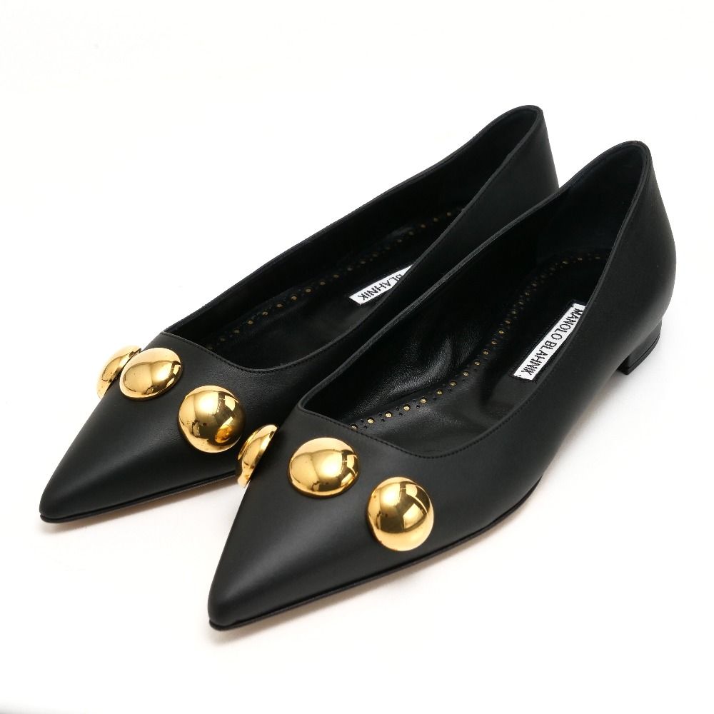 ■美品■2024AW■MANOLO BLAHNIK マノロブラニク CHAPPAFLAT チャッパフラット パンプス サイズ38 フラットシューズ ポインテッドトゥ ブランド古着【中古】20260515/RA9310