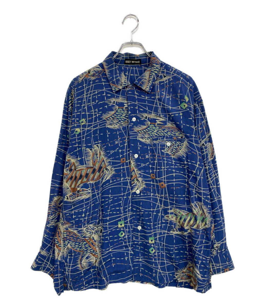イッセイミヤケ メン 長袖シャツ ホースデザイン開襟シャツ archive 90S メンズ SIZE M ISSEY MIYAKE MEN