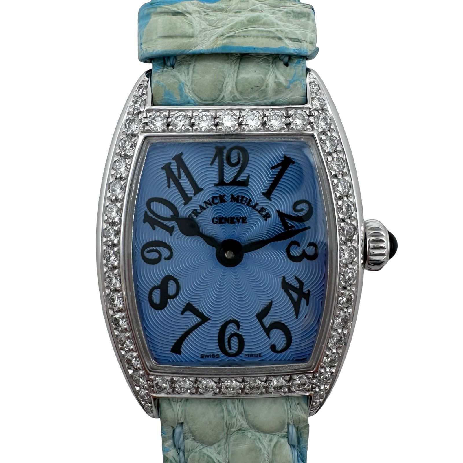 フランク・ミュラー FRANCK MULLER トノウ カーベックス 2502QZD1R ブルー ステンレススチール クオーツ レディース 腕時計
