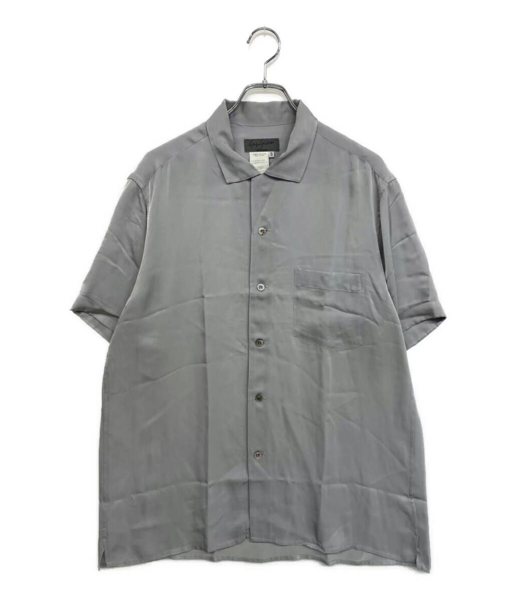 YOHJI YAMAMOTO POUR HOMME 半袖シャツ レーヨンポリエステルとろみシャツ archive 02SS HE-B48-206 SIZE 3 ヨウジヤマモトプールオム