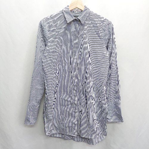 ◇ J.Crew ジェイクルー ストライプ柄 カジュアル 長袖 シャツ ブラウス サイズ0 ネイビー系 レディース E 【1406180094805】
