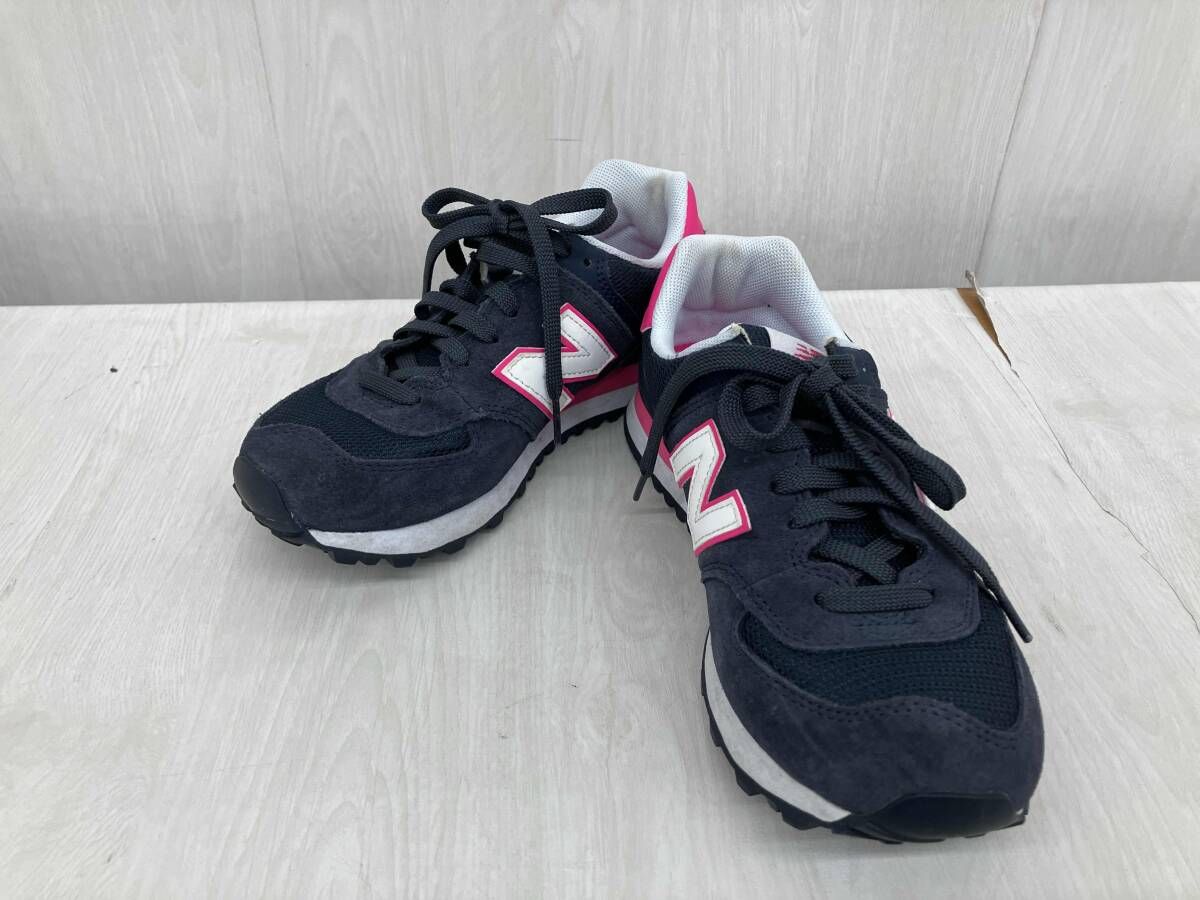 New Balance スニーカー WL574CPL ネイビー×ピンク 24.5センチ ニューバランス
