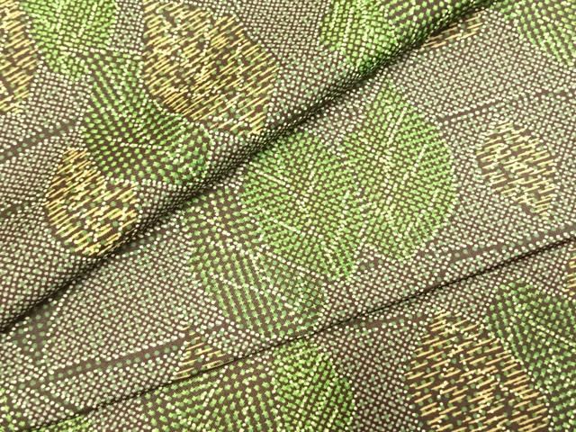 平和屋着物●本場大島紬　染大島　舞葉文　正絹　逸品　AABI1734fy