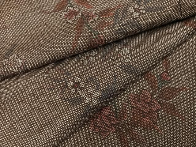 平和屋着物●本場大島紬　カタス9マルキ　草花文　正絹　逸品　AABI6316ph
