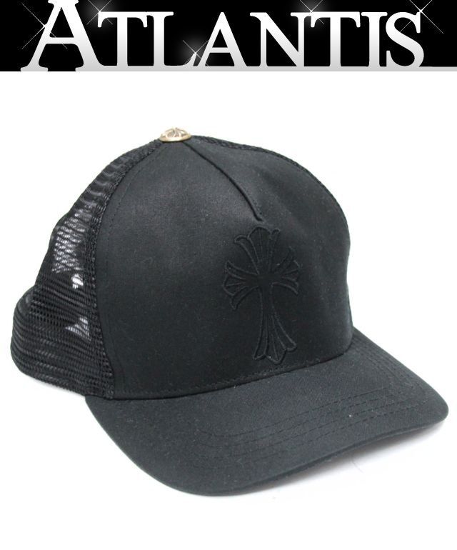 CHROME HEARTS 新宿店 クロムハーツ スモールクロス トラッカーキャップ 帽子 シルバー SV925 メンズ 黒 31016