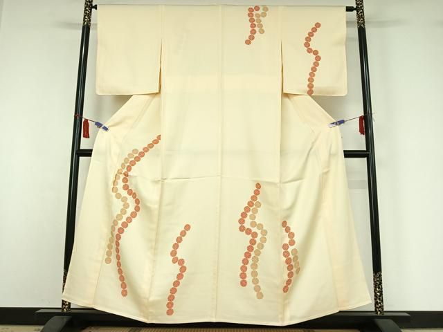 平和屋着物▽訪問着　単衣　刺繍　舞花文　正絹　逸品　AABI7017jh 18,200円