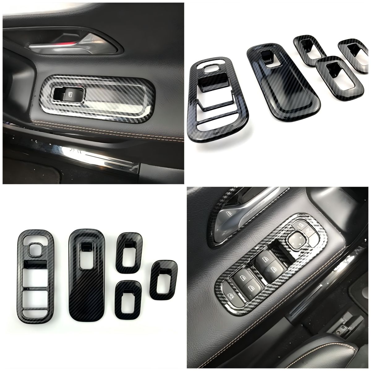 メルセデス・ベンツ Aクラス W177 CLAクラス C118 A-Class W177 CLA-Class C118対応 パワーウインドウスイッチパネルカバー ABS製 インテリア装飾パネル 車内ドレスアップ 傷防止 雰囲気アップ マットシルバー カーボン調