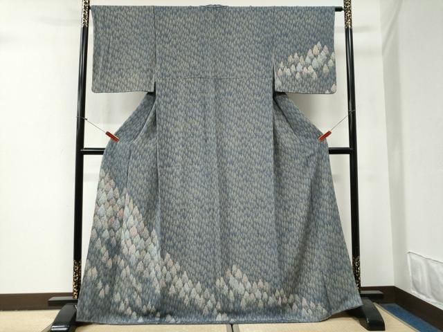 平和屋着物●訪問着　樹林文　鬼しぼ縮緬　ロング丈　正絹　逸品　CABG0838yc