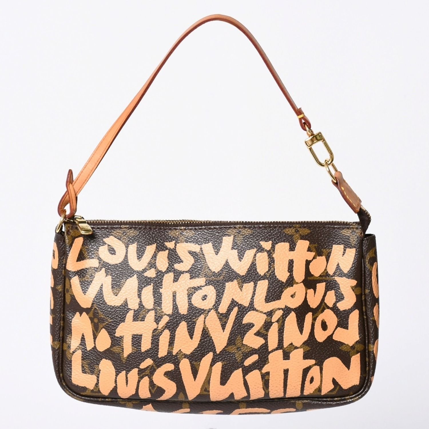 LOUIS VUITTON ルイヴィトン ポシェットアクセソワ―ル ポーチ M92193 モノグラム グラフィティ ブラウン PVC 美品 中古 4a002403