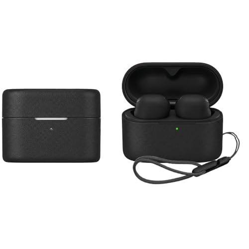 SONY WF-1000XM6 用 ケース【CHUNSHUN】高級 PU レザー カバー 耐衝撃 落下防止 ソニー WF-1000XM6 保護ケース 分離式 全面保護 ワイヤレス充電対応 LEDライト可視(ブラック)Y 8fc940ab