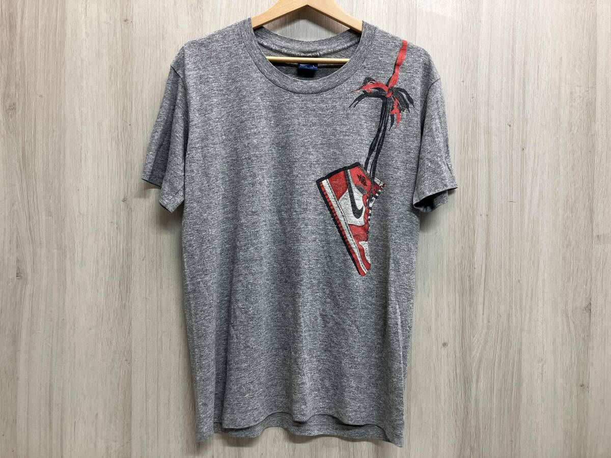 NIKE ナイキ 肩掛け ジョーダン 80s jordan 半袖Tシャツ USA製 サイズL グレー メンズ 夏