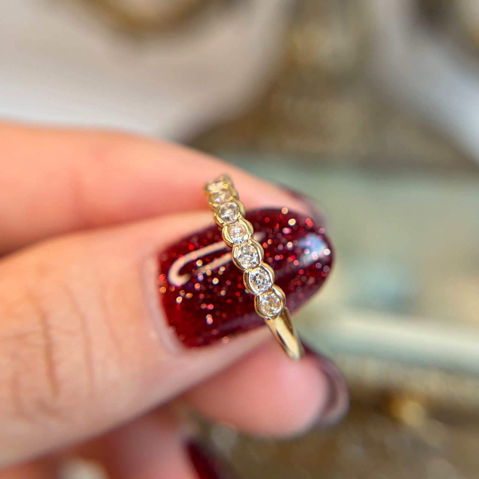 保証書】輝きと気品✨ K18 天然ダイヤモンド 0.30ct ハーフエタニティ 