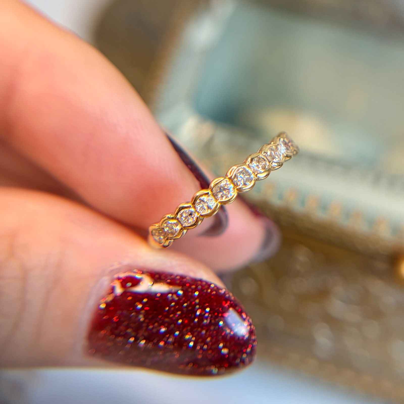 保証書】輝きと気品✨ K18 天然ダイヤモンド 0.30ct ハーフエタニティ 