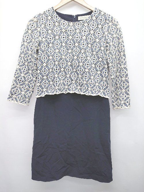 ◇ BEAUTY & YOUTH ビューティアンドユース UNITED ARROWS 長袖 ミニ丈 ワンピース サイズS ネイビー マルチ レディース P 【1406240009183】 6,777円