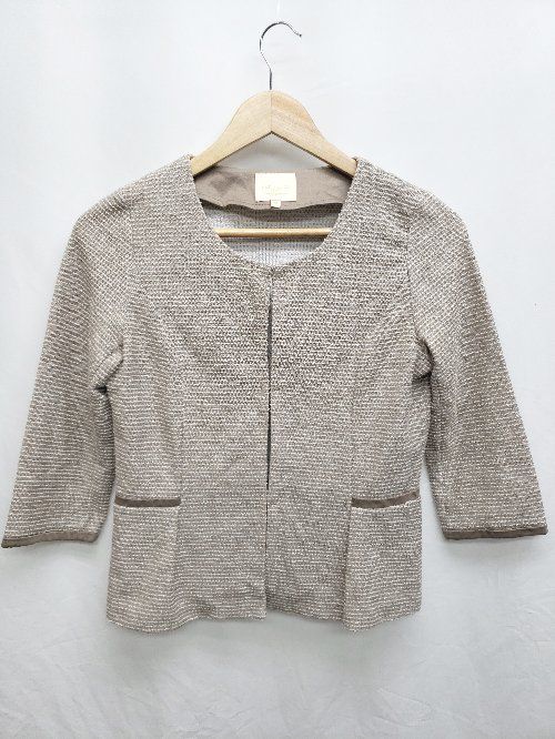 ◇ LAPIS LUCE PER BEAMS ラピスルーチェパービームス 七分袖 ジャケット サイズ38 ベージュ系 レディース P 【1406240011285】