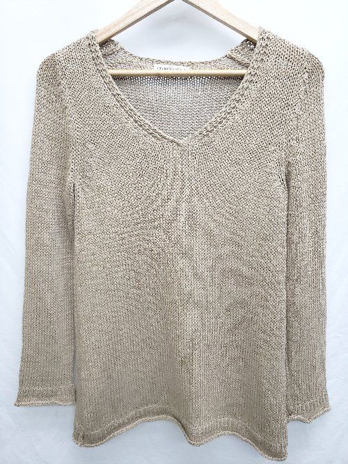 ◇ GEORGES RECH ジョルジュ・レッシュ シンプル Vネック ニット 長袖 カットソー サイズ36 ブラウン レディース P 【1406240015894】