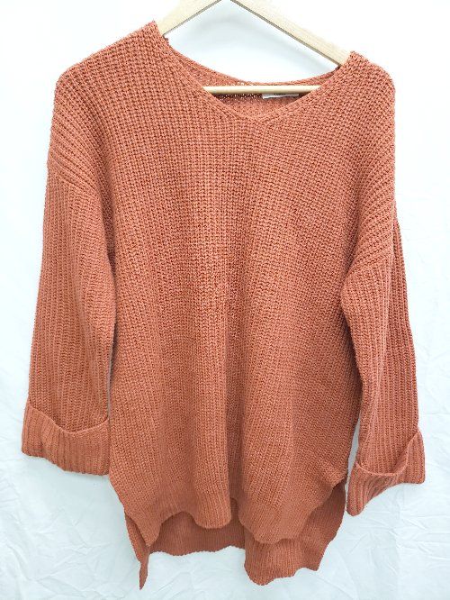 ◇ ◎ MURUA ムルーア オーバーサイズ 長袖 ニット セーター サイズF ブラウン系 レッド系 レディース P 【1406240015849】