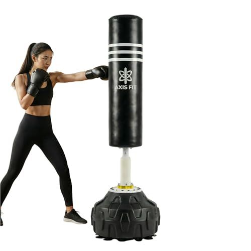 AXISFIT サンドバッグ 自立式【六角形ベースで安定性 高さ170cm スタンド付き パンチングバッグ 自宅用 ボクシング トレーニング ストレス解消 (グローブ付属) shu 7e09d222