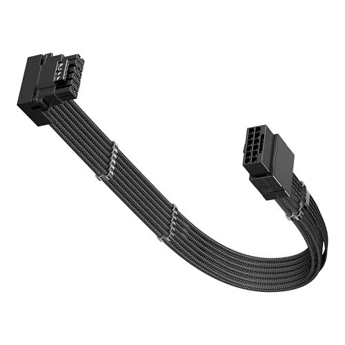 Fasgear 90度PCIe 5.0/5.1 グラフィックスカード延長ケーブル 30cm、ATX3.0/3.1 16ピン(12+4)オス-メス 電源延長ケーブル 600W、12VHPWR(12V-2x6)アダプター対応RTX 3090Ti/ 4fe6e655